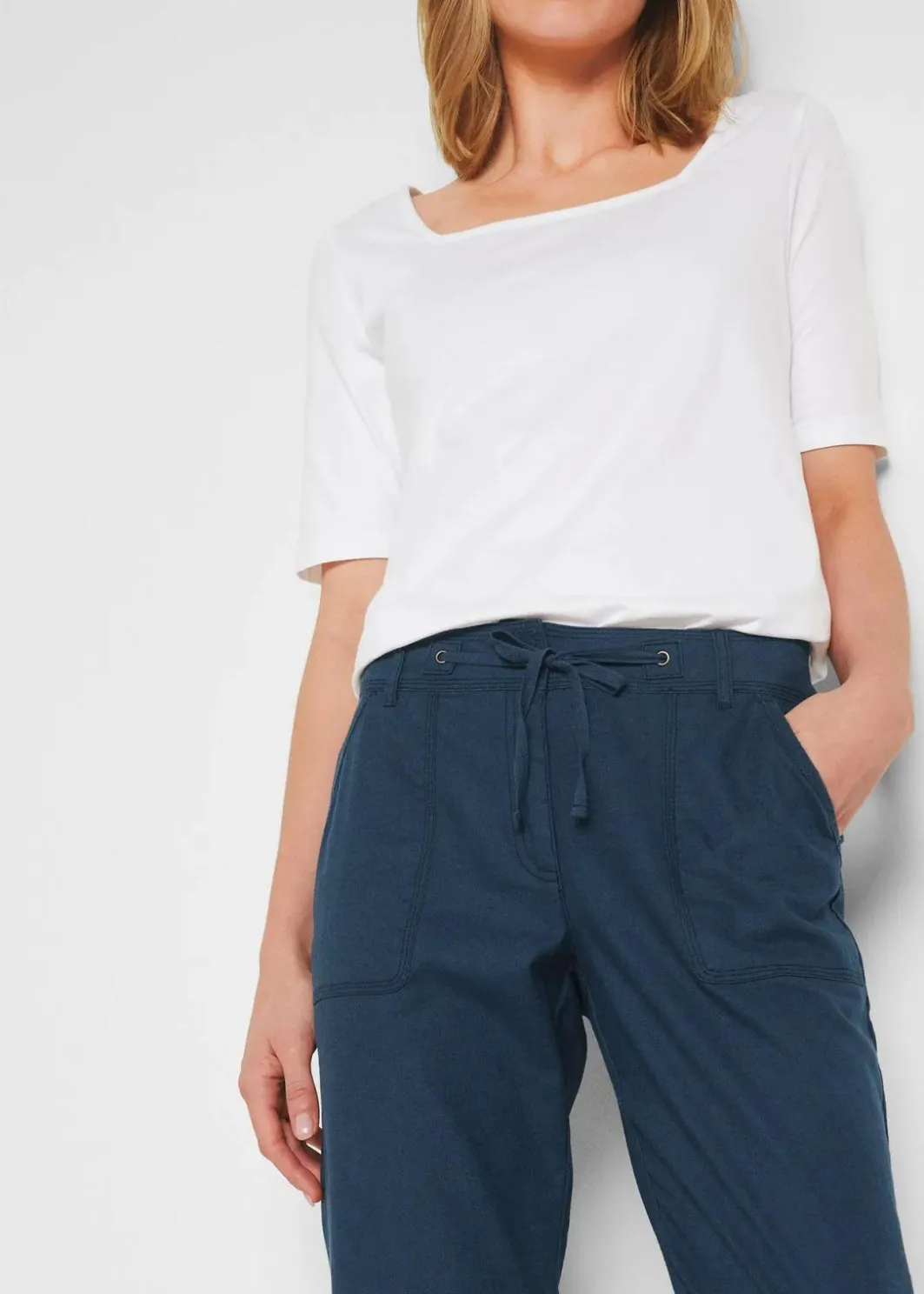 Sale 3/4 Hose aus Baumwoll-Leinen-Mix Damen Hosen|Bekleidung·Kleider