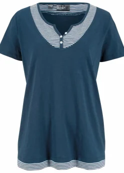 Damen bonprix Shirts & Tops|Nachhaltigere Materialien|2 in 1 Shirt aus Bio-Baumwolle, kurzarm