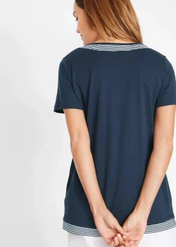 Damen bonprix Shirts & Tops|Nachhaltigere Materialien|2 in 1 Shirt aus Bio-Baumwolle, kurzarm
