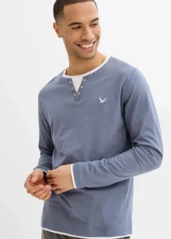 Herren bonprix Shirts & Polos|Basics|2 in 1 Shirt (2er Pack), Langarm