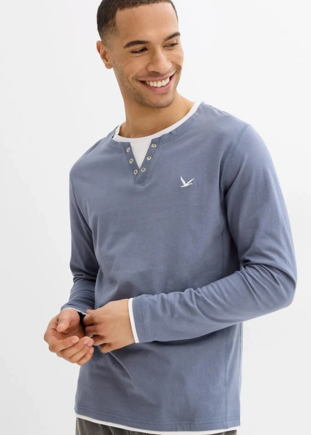 Herren bonprix Shirts & Polos|Basics|2 in 1 Shirt (2er Pack), Langarm