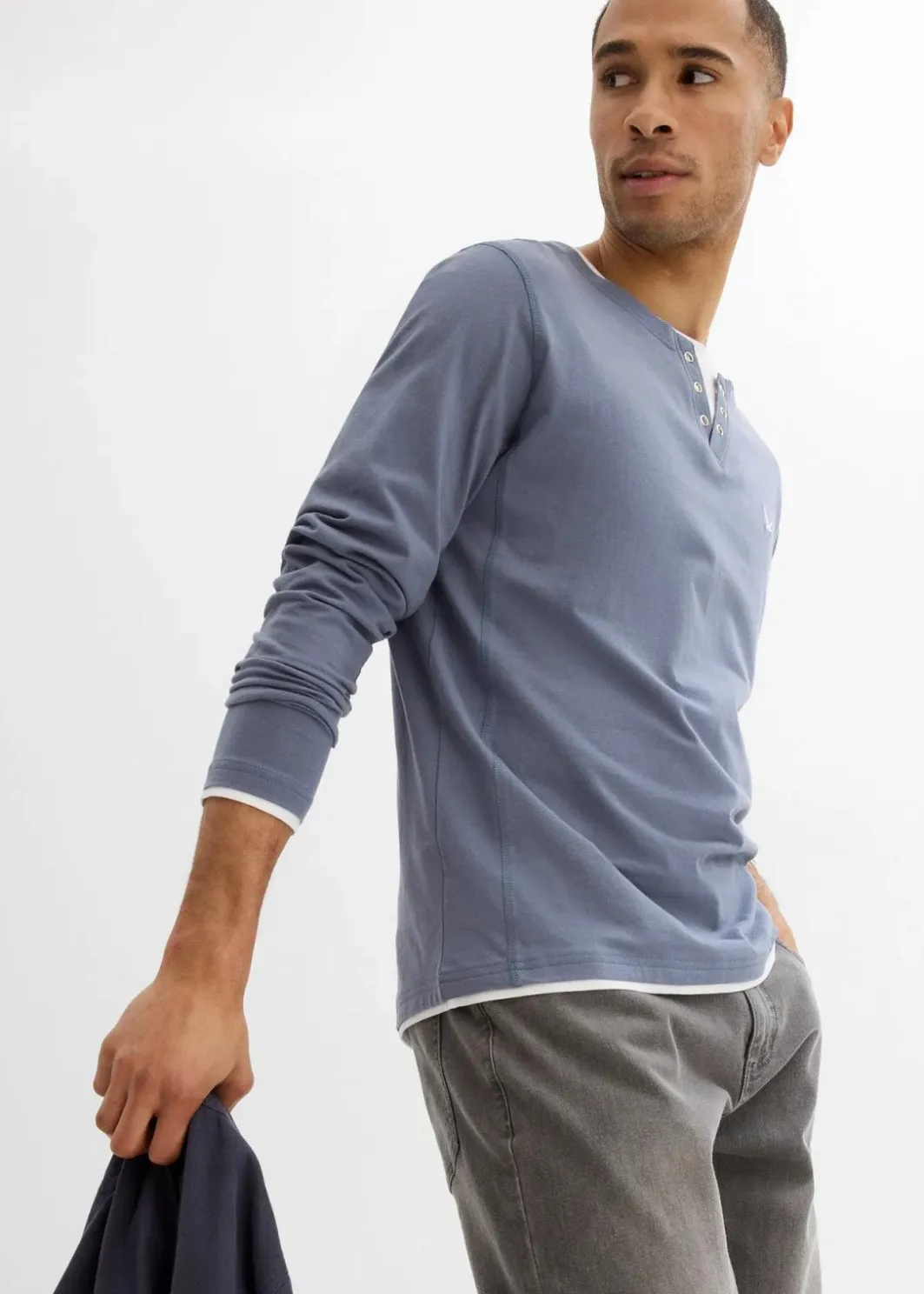 Herren bonprix Shirts & Polos|Basics|2 in 1 Shirt (2er Pack), Langarm