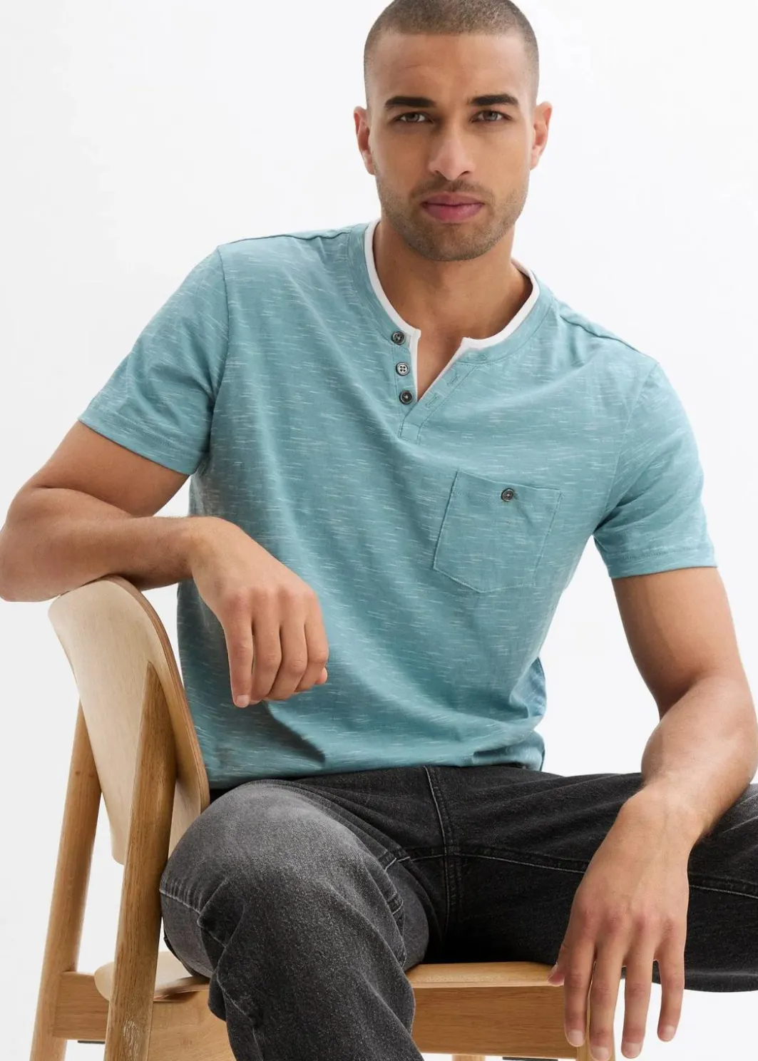 Herren bonprix Shirts & Polos|Basics|2 in 1 Shirt, Kurzarm