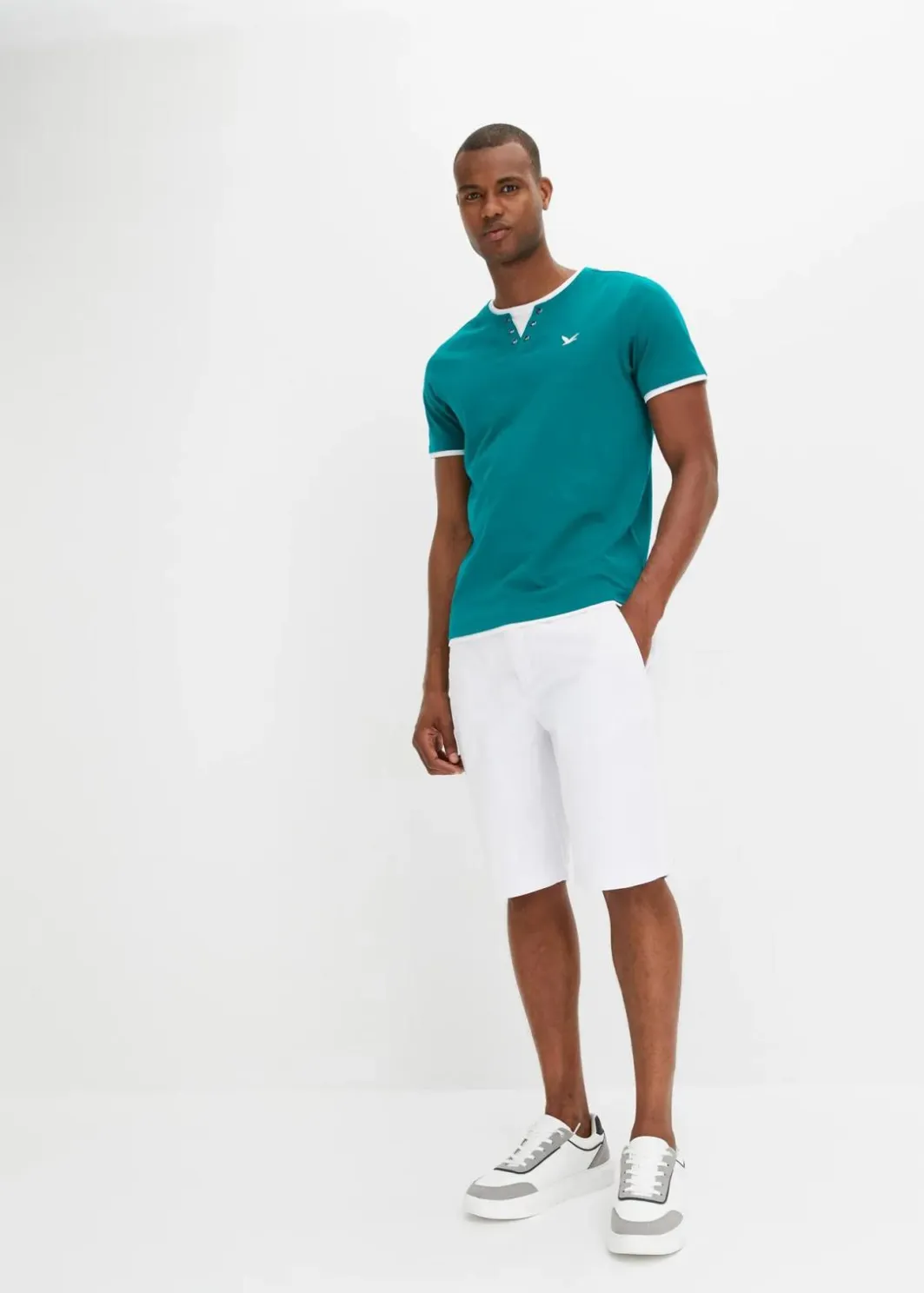 Herren bonprix Shirts & Polos|Basics|2 in 1 Shirt, Kurzarm (2er Pack)