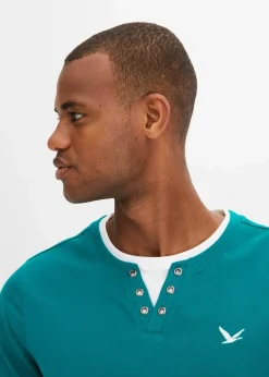 Herren bonprix Shirts & Polos|Basics|2 in 1 Shirt, Kurzarm (2er Pack)