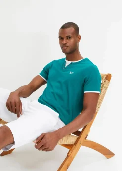 Herren bonprix Shirts & Polos|Basics|2 in 1 Shirt, Kurzarm (2er Pack)