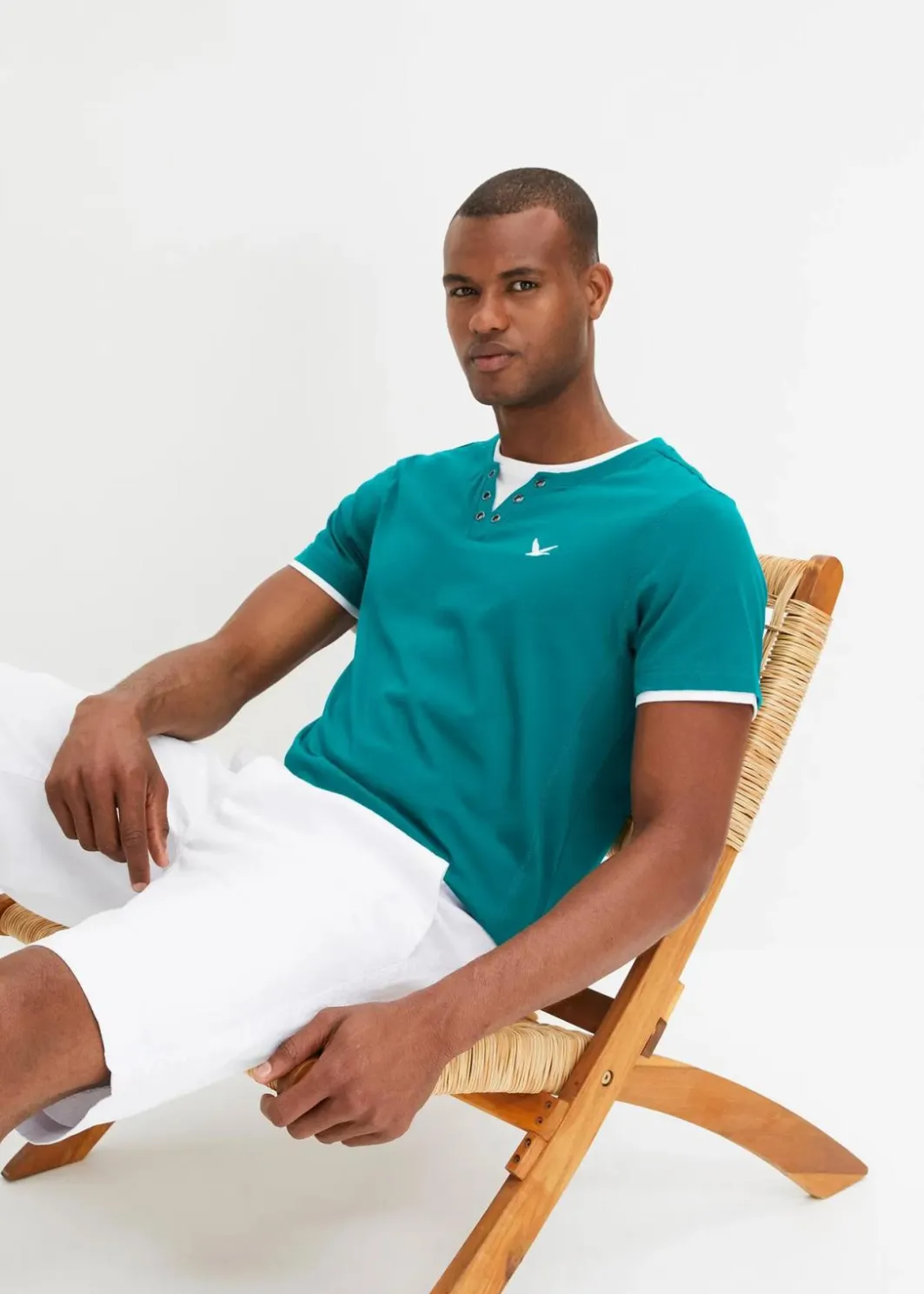 Herren bonprix Shirts & Polos|Basics|2 in 1 Shirt, Kurzarm (2er Pack)