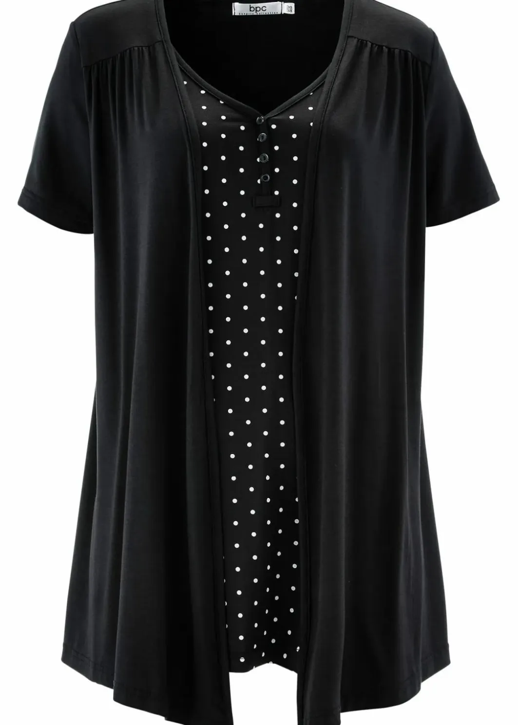2 in 1 Shirt mit V-Ausschnitt, kurzarm Damen Shirts & Tops|Nachhaltigere Materialien