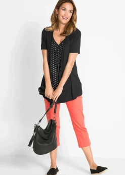 2 in 1 Shirt mit V-Ausschnitt, kurzarm Damen Shirts & Tops|Nachhaltigere Materialien