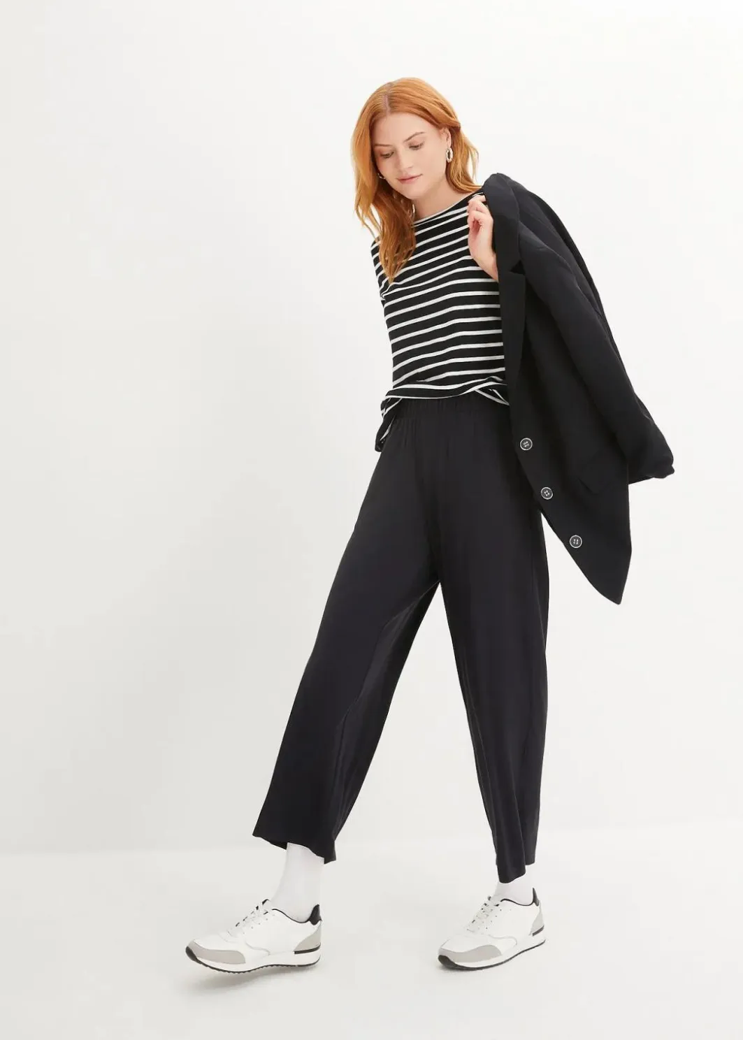 Damen bonprix Bekleidung·Blusen & Tuniken|Bekleidung·Kleider|7/8- Shirthose, High-Waist, 2er-Pack