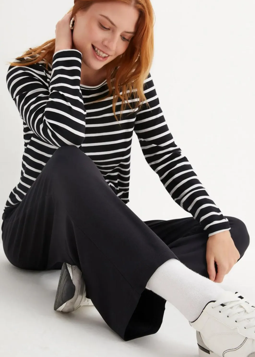 Damen bonprix Bekleidung·Blusen & Tuniken|Bekleidung·Kleider|7/8- Shirthose, High-Waist, 2er-Pack