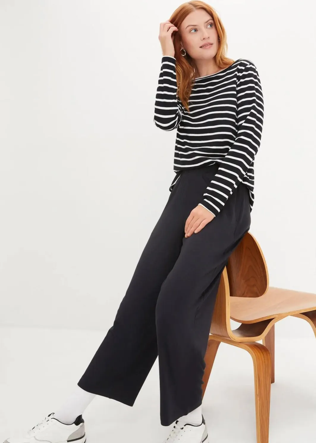 Damen bonprix Bekleidung·Blusen & Tuniken|Bekleidung·Kleider|7/8- Shirthose, High-Waist, 2er-Pack