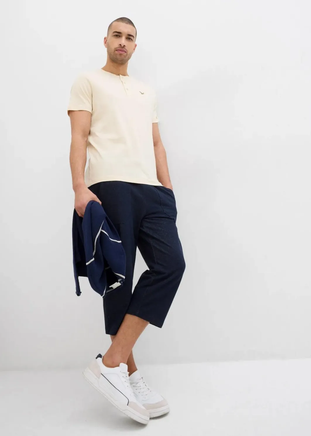 Herren bonprix Große Größen|Hosen|3/4 Sweathose in Denimoptik mit Komfortbund