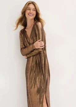 Abendkleid aus feinem Jersey mit Glanz Damen Bekleidung·Pullover & Strickjacken|Festliche Mode