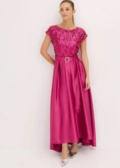 Damen bonprix Festliche Mode|Kleider|Abendkleid aus glänzendem Satin mit Pailletten