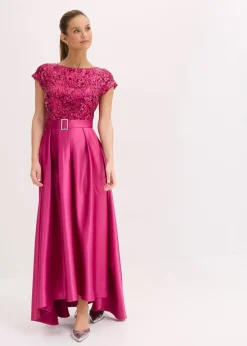 Damen bonprix Festliche Mode|Kleider|Abendkleid aus glänzendem Satin mit Pailletten