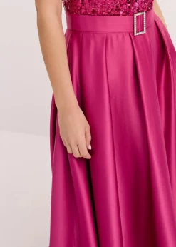 Damen bonprix Festliche Mode|Kleider|Abendkleid aus glänzendem Satin mit Pailletten