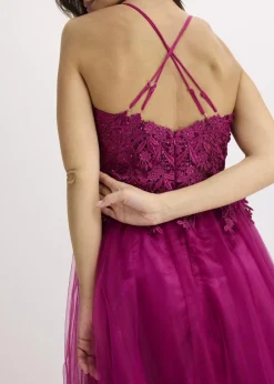 Damen bonprix Bekleidung·Pullover & Strickjacken|Festliche Mode|Abendkleid aus zartem Tüll mit Spitze