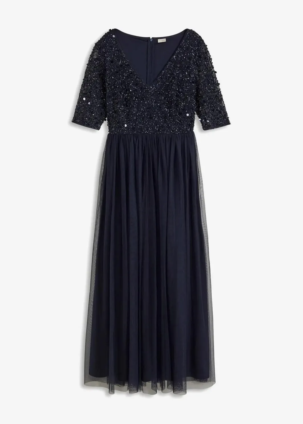 Damen bonprix Kleider|Festliche Mode|Abendkleid aus zartem Tüll mit Paillettenstickerei