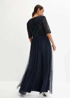 Damen bonprix Kleider|Festliche Mode|Abendkleid aus zartem Tüll mit Paillettenstickerei