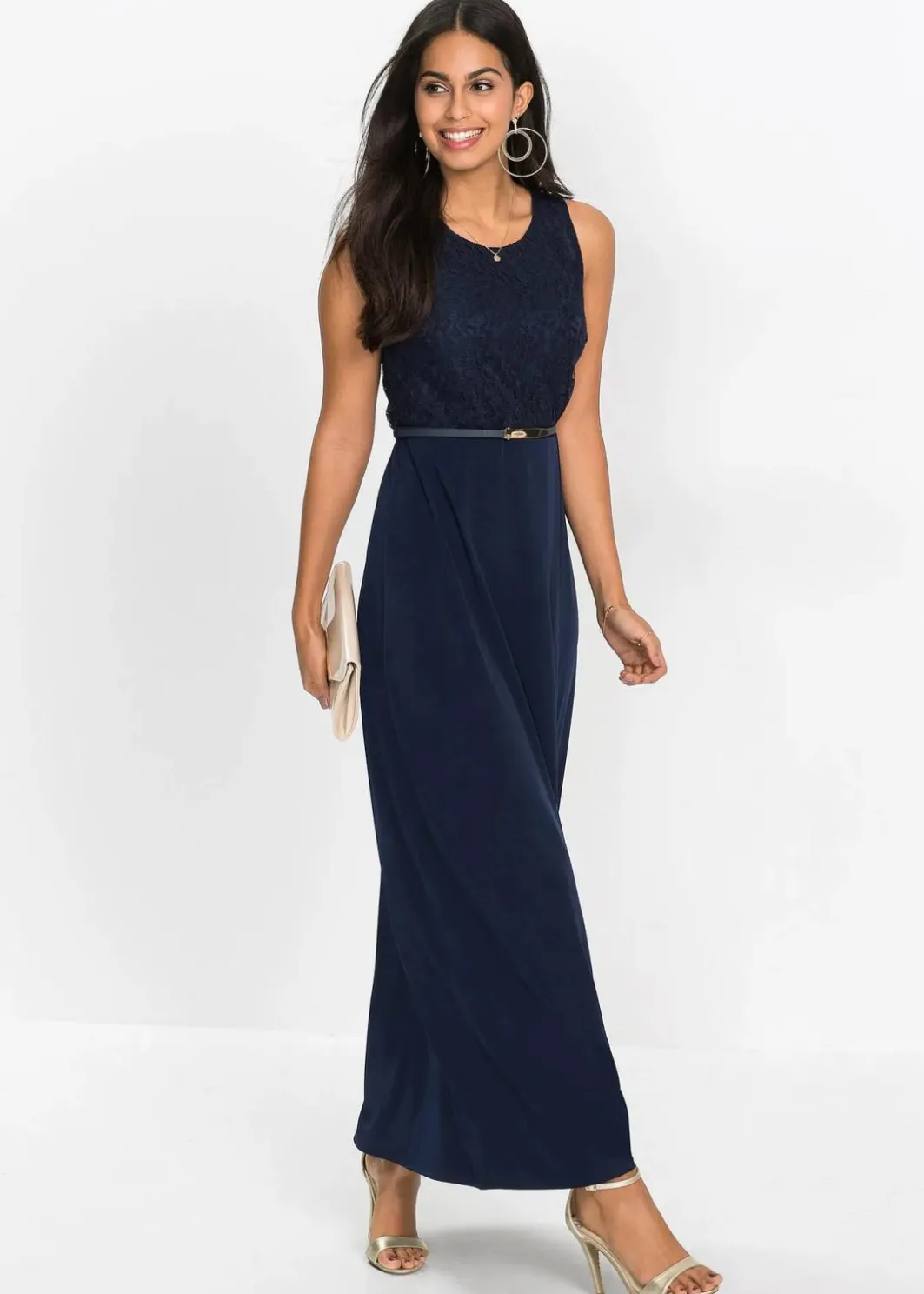Clearance Abend-Maxikleid mit Gürtel (2-tlg.Set) Damen Bekleidung·Pullover & Strickjacken|Nachhaltigere Materialien