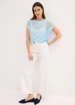 Damen bonprix Bekleidung·Umstandsmode|Bekleidung·Jeans|Ajour Pullover aus glänzendem Bändchengarn