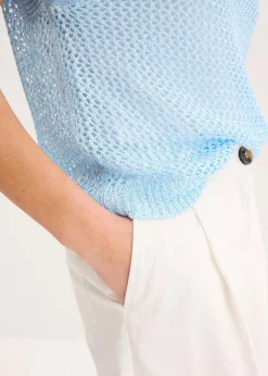 Damen bonprix Bekleidung·Umstandsmode|Bekleidung·Jeans|Ajour Pullover aus glänzendem Bändchengarn