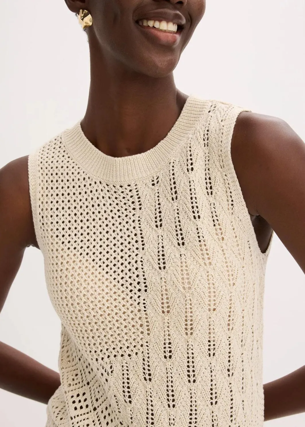 Damen bonprix Bekleidung·Umstandsmode|Strickmode|Ajour Stricktop mit metallisierenden Fasern
