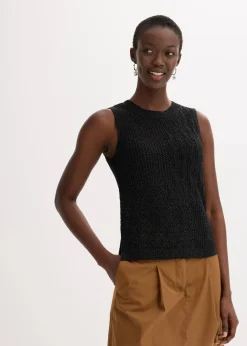 Damen bonprix Bekleidung·Umstandsmode|Strickmode|Ajour Stricktop mit metallisierenden Fasern