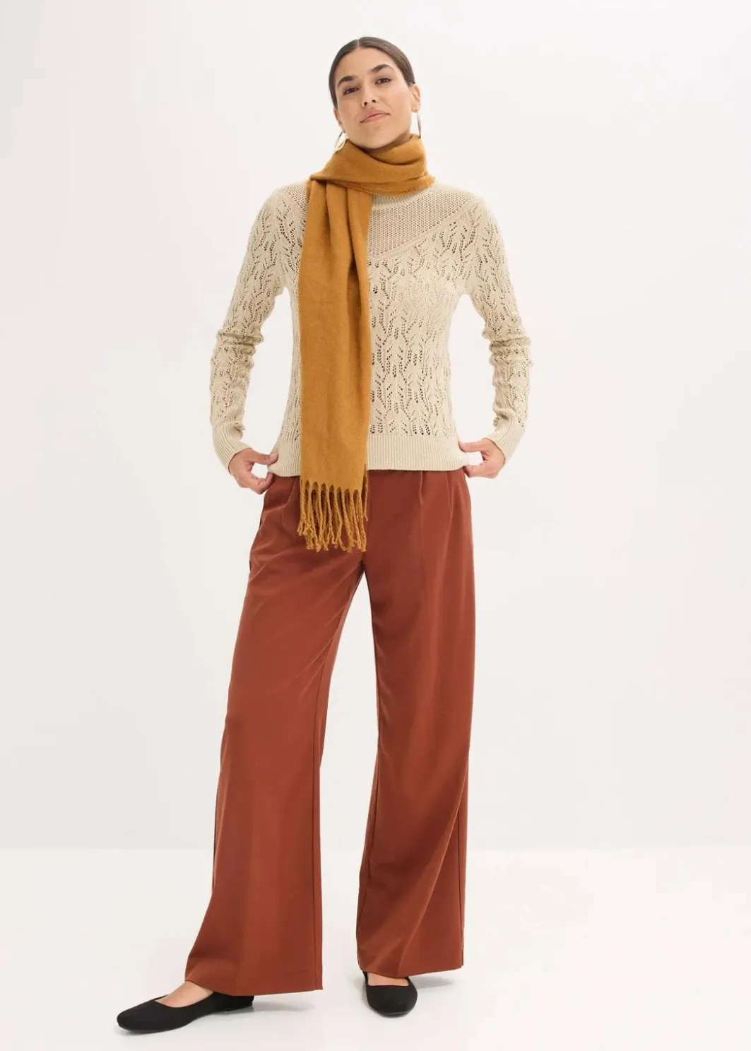 Damen bonprix Bekleidung·Umstandsmode|Bekleidung·Jeans|Ajour-Pullover aus Baumwolle