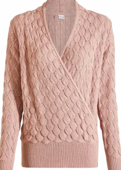 Online Ajour-Pullover in Wickeloptik Damen Bekleidung·Umstandsmode|Strickmode