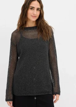 Damen bonprix Bekleidung·Umstandsmode|Bekleidung·Jeans|Ajour-Pullover mit Glitzergarn