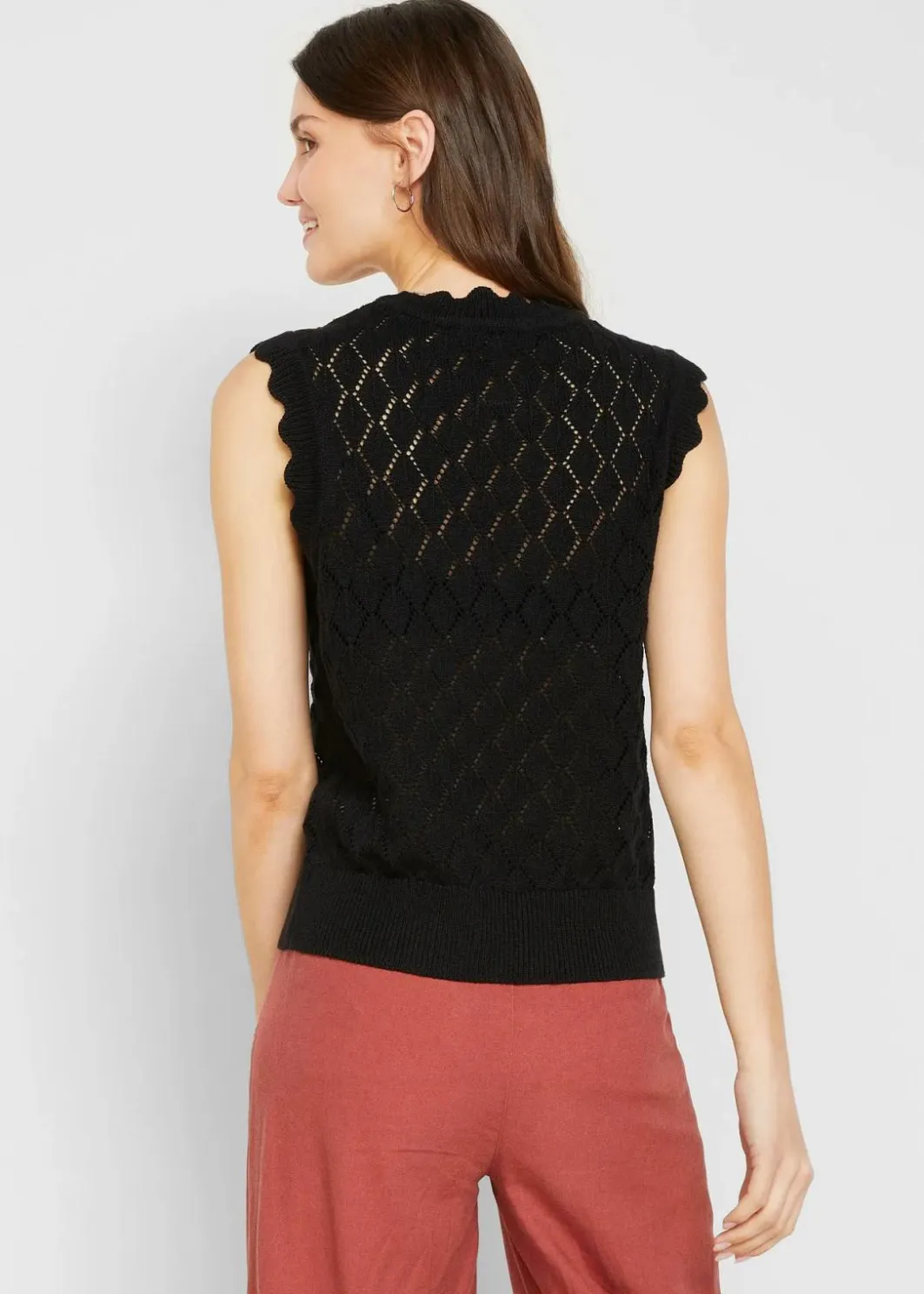 Damen bonprix Bekleidung·Umstandsmode|Bekleidung·Jeans|Ajour-Pullunder aus Baumwoll-Mix