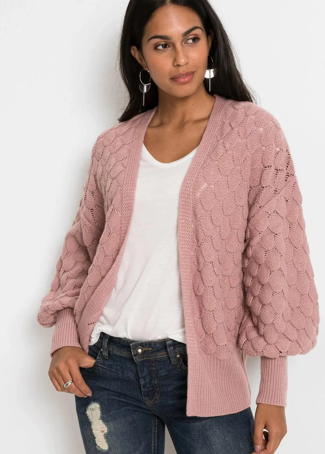 Damen bonprix Bekleidung·Umstandsmode|Strickmode|Ajour-Strickjacke