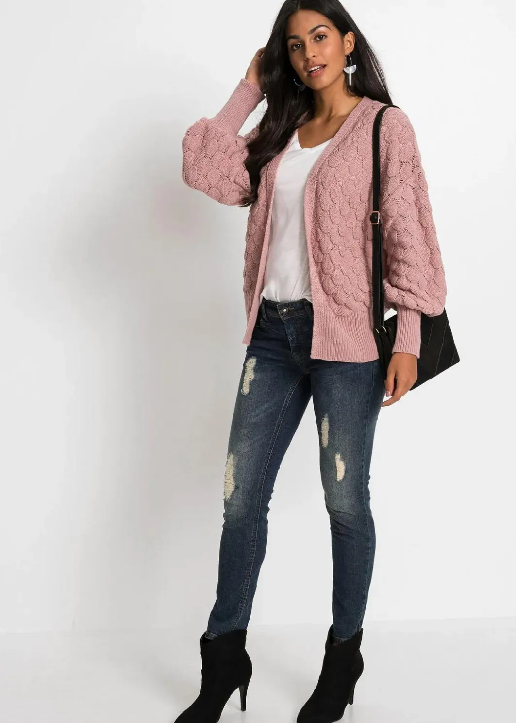 Damen bonprix Bekleidung·Umstandsmode|Strickmode|Ajour-Strickjacke