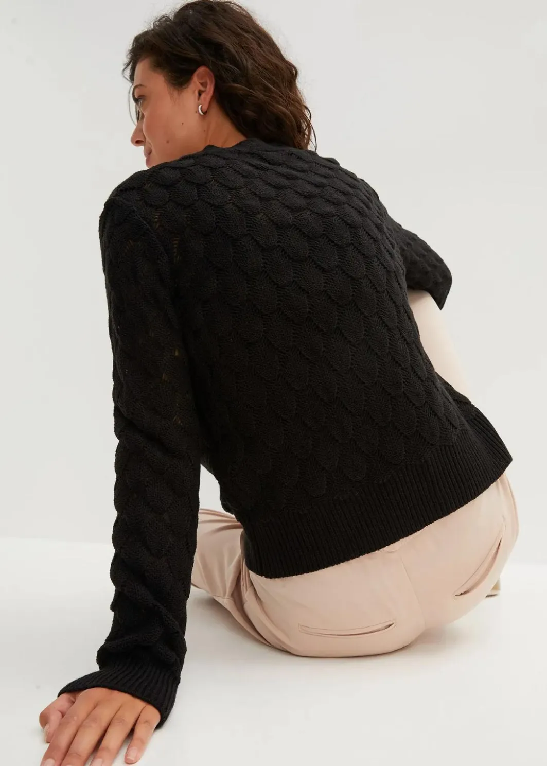 Damen bonprix Bekleidung·Umstandsmode|Strickmode|Ajour-Strickjacke