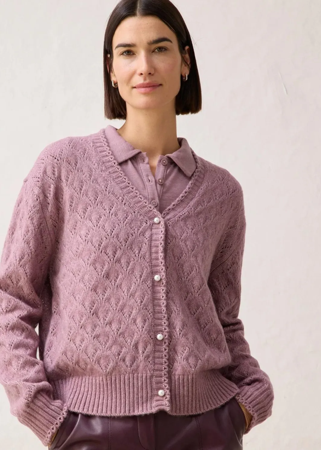 Hot Ajour-Strickjacke mit Wolle Damen Bekleidung·Umstandsmode|Bekleidung·Jeans