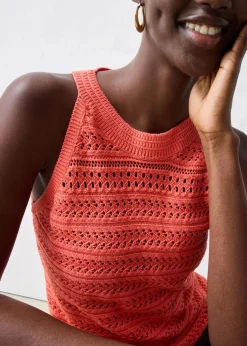 Damen bonprix Bekleidung·Umstandsmode|Premium|Ajour-Stricktop mit Leinenanteil