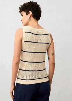 Damen bonprix Bekleidung·Umstandsmode|Premium|Ajour-Strickweste mit Leinenanteil