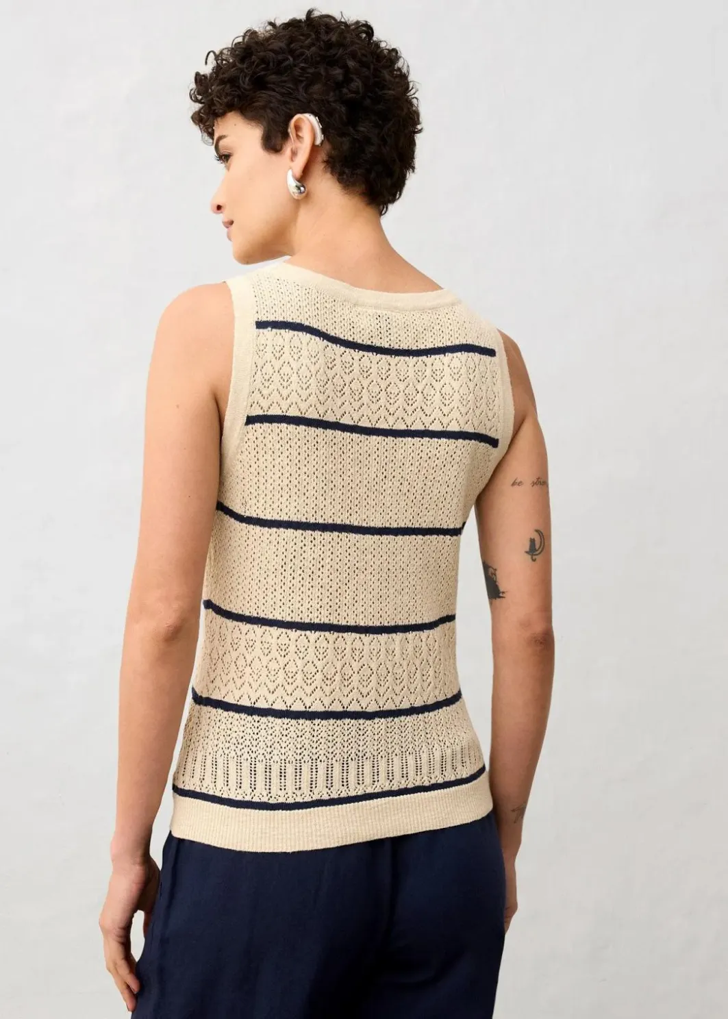 Damen bonprix Bekleidung·Umstandsmode|Premium|Ajour-Strickweste mit Leinenanteil