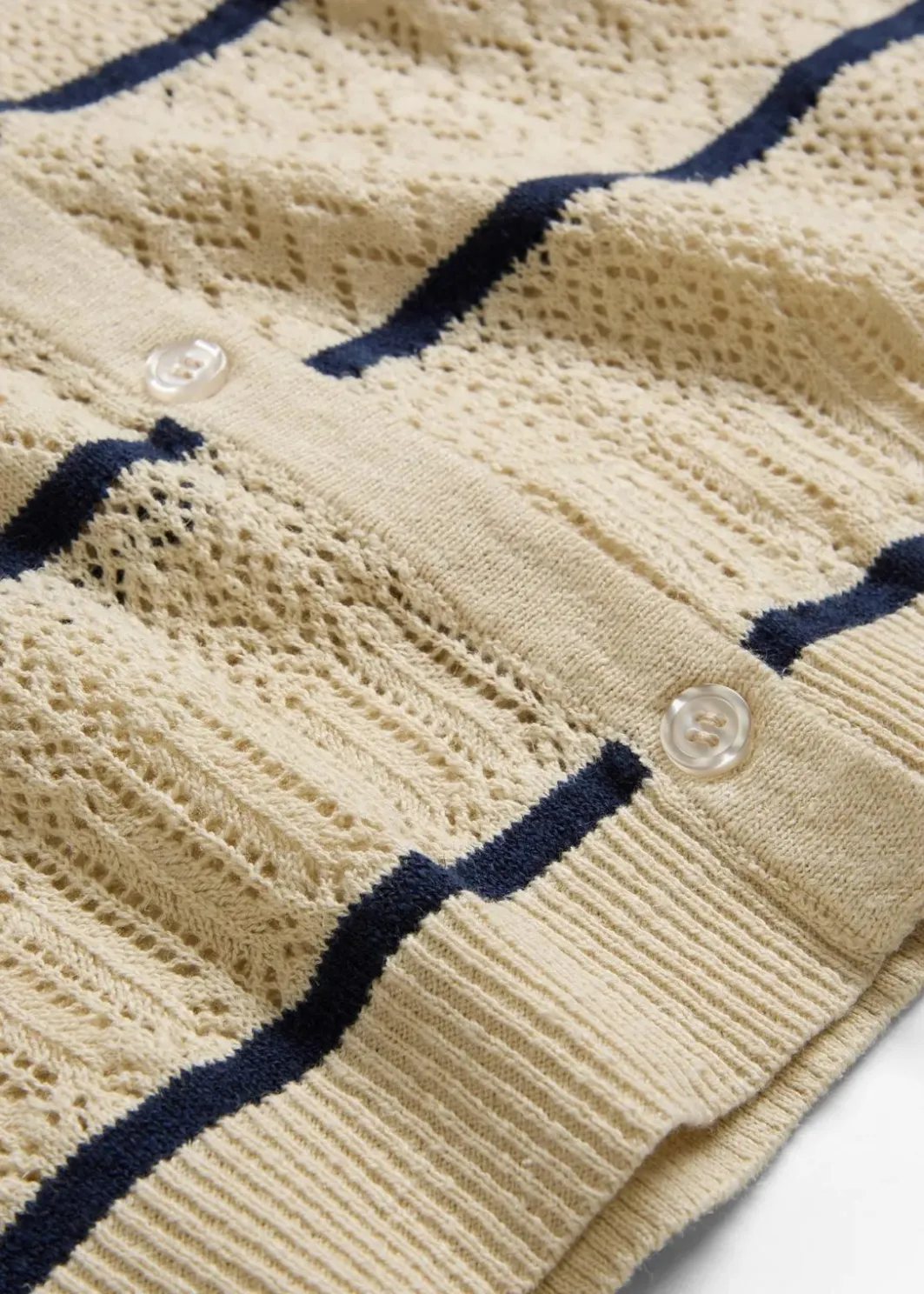 Damen bonprix Bekleidung·Umstandsmode|Premium|Ajour-Strickweste mit Leinenanteil