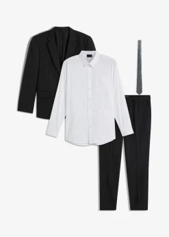 Online Anzug mit Hemd und Krawatte (4-tlg.Set), Slim Fit Herren Große Größen|Anzüge & Sakkos