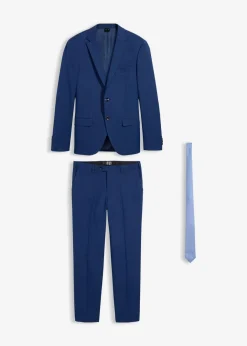 Herren bonprix Große Größen|Anzüge & Sakkos|Anzug mit Krawatte (3-tlg.Set), Slim Fit