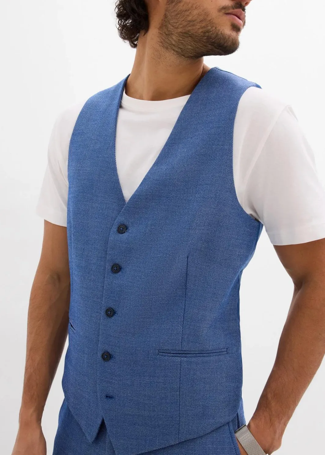 Herren bonprix Große Größen|Anzüge & Sakkos|Anzug mit Weste (3-tlg.Set), Regular Fit