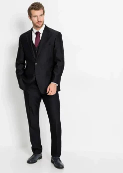 Herren bonprix Große Größen|Anzüge & Sakkos|Anzug mit Weste und Krawatte (4-tlg. Set), Regular Fit