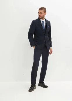 New Anzug mit Weste und Krawatte (4-tlg.Set), Slim Fit Herren Anzüge & Sakkos|Große Größen