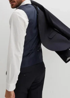 New Anzug mit Weste und Krawatte (4-tlg.Set), Slim Fit Herren Anzüge & Sakkos|Große Größen
