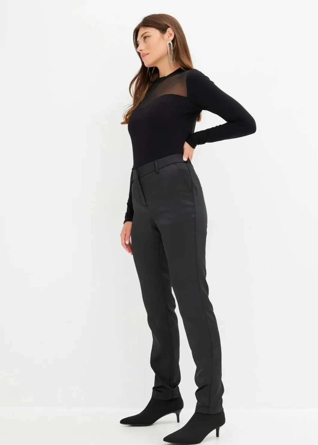 Discount Anzughose aus feinem Satin Damen Hosen|Festliche Mode