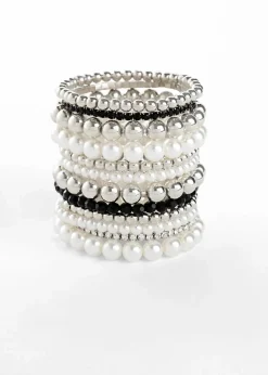 New Armband (12er Pack) aus vielfältigen Kunstperlen Damen Schmuck|Schuhe & Accessoires In Spezialgrößen·Schmuck