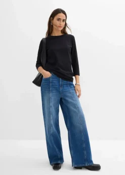 Damen bonprix Shirts & Tops|Basics|3/4-Armshirt mit reiner Bio-Baumwolle